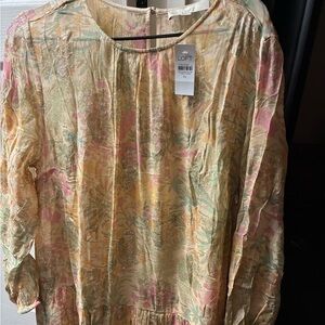 LOFT Women's Pastel Floral Blouse